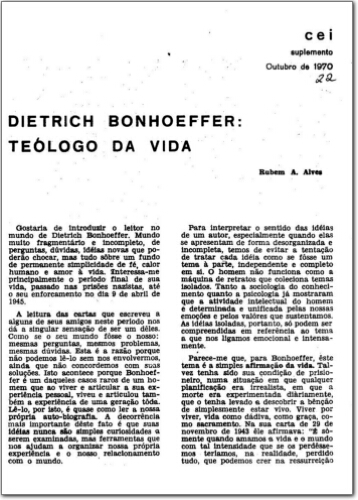 CEI Suplementos (n.22, outubro. 1970.)