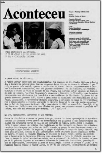 Aconteceu Fatos Destacados na Imprensa (n. 231, jul- ago. 1983.)