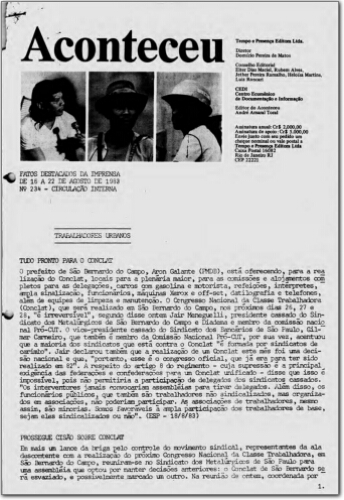 Aconteceu Fatos Destacados na Imprensa (n. 234, ago. 1983.)