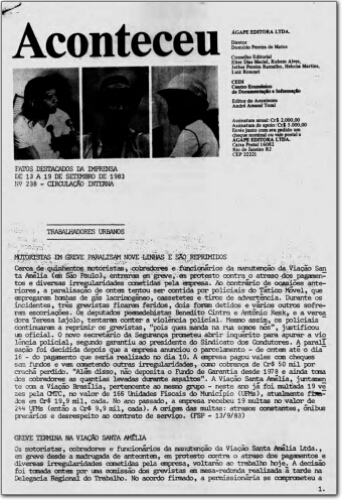 Aconteceu Fatos Destacados na Imprensa (n. 238, set. 1983.)