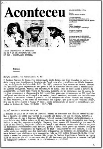 Aconteceu Fatos Destacados na Imprensa (n. 247, nov. 1983.)