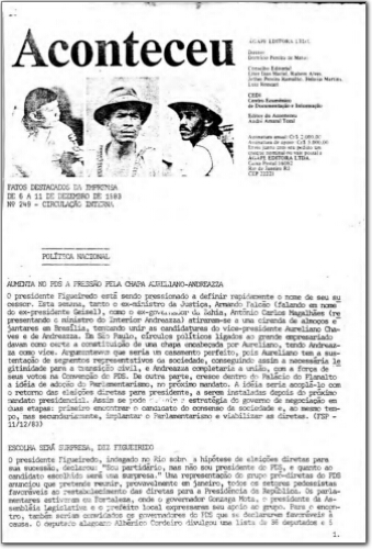 Aconteceu Fatos Destacados na Imprensa (n. 249, dez. 1983.)