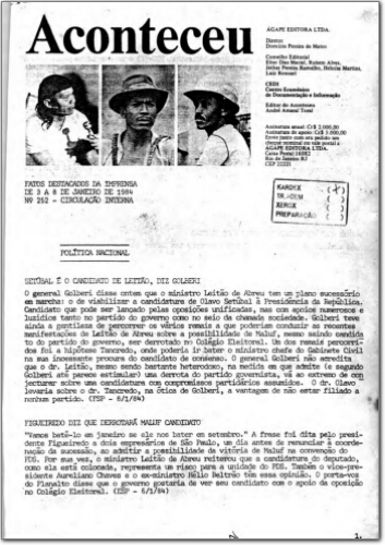 Aconteceu Fatos Destacados na Imprensa (n. 252, jan. 1984.)