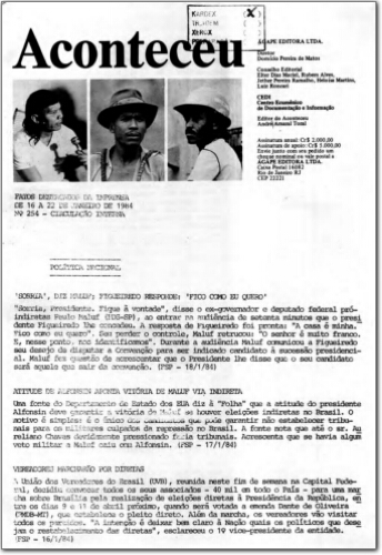 Aconteceu Fatos Destacados na Imprensa (n. 254, jan. 1984.)