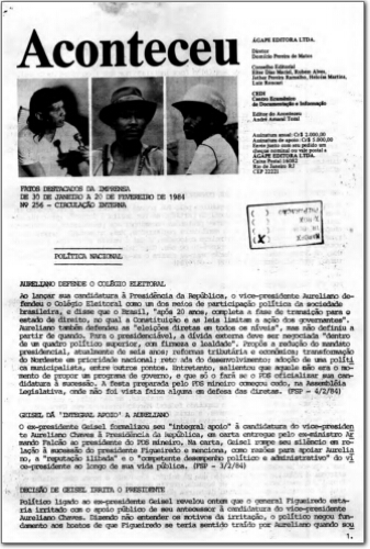 Aconteceu Fatos Destacados na Imprensa (n. 256, jan- fev. 1984.)