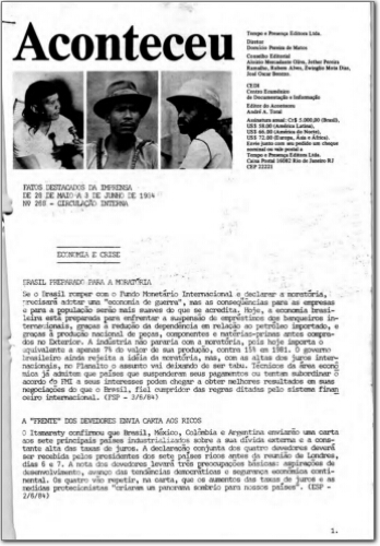 Aconteceu Fatos Destacados na Imprensa (n. 268, maio- jun. 1984.)