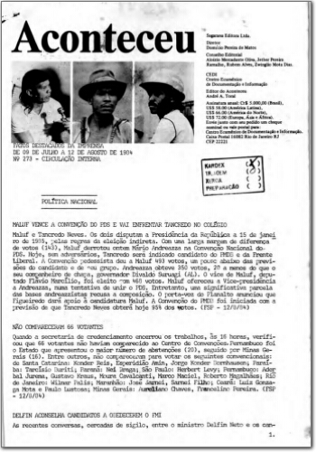 Aconteceu Fatos Destacados na Imprensa (n. 273, jul- ago. 1984.)