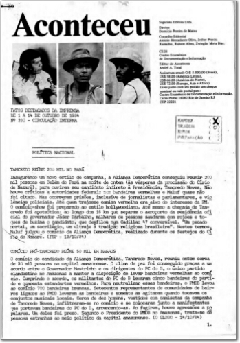 Aconteceu Fatos Destacados na Imprensa (n. 280, out. 1984.)