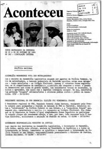 Aconteceu Fatos Destacados na Imprensa (n. 282, out. 1984.)