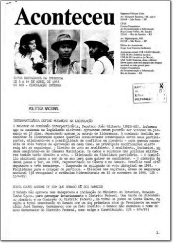 Aconteceu Fatos Destacados na Imprensa (n. 303, abr. 1985.)