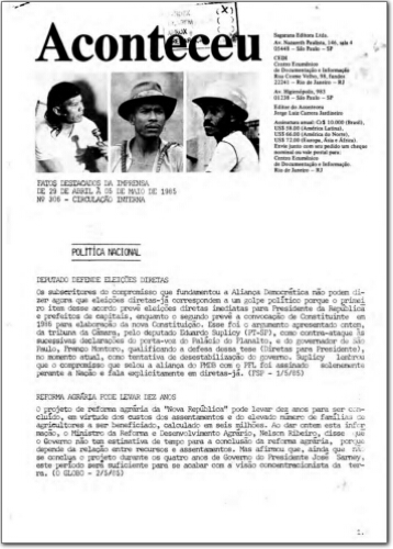 Aconteceu Fatos Destacados na Imprensa (n. 306, abr- maio. 1985.)