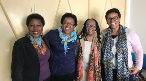 da esquerda para a direita: Maria Sylvia Aparecida de Oliveira, Suelaine Carneiro, Sueli Carneiro (Geledés - Instituto da Mulher Negra) e Marilia Schüller (KOINONIA)